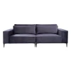 Teddy Dark Grey Plush Velvet 3 Seater
