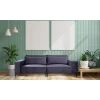 Teddy Dark Grey Plush Velvet 2 Seater