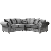 Athens Corner Sofa - Silver Grey Plush Velvet