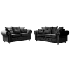Athens 3 Seater Sofa - Black Plush Velvet