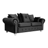 Athens 3 Seater Sofa - Black Plush Velvet