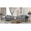 Athens Corner Sofa - Silver Grey Plush Velvet
