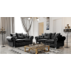 Athens Corner Sofa - Black Plush Velvet