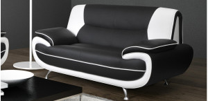 Bari 2 Seater Black-White Sofa