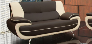 Bari 2 Seater Brown-Cream Sofa