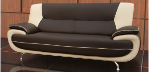 Bari 3 Seater Brown-Cream Sofa