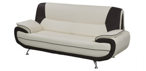 Bari 3 Seater White-Black Sofa