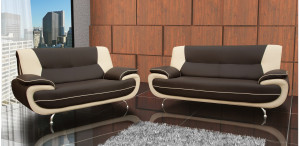 Bari 3+2 Seater Sofa Set Brown-Cream