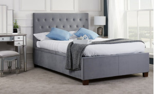 Alexander Double Bed Grey Fabric 135cm