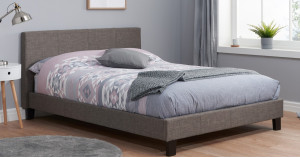 Hilton Double Bed - Grey Fabric 135cm