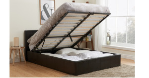 Hilton Double Ottoman Brown PU 135cm