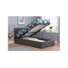 Hilton Small Ottoman Double Bed Grey 120cm