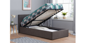Hilton Single Ottoman Bed Grey 90cm