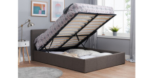 Hilton Small Ottoman Double Bed Grey 120cm