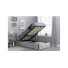 Hilton Single Ottoman Bed Steel Crushed Velvet 90cm