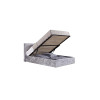 Hilton Single Ottoman Bed Steel Crushed Velvet 90cm