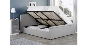 Lucia Side Ottoman Double Bed Grey 135cm
