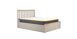 Milano Kingsize Ottoman Double Bed Pearl Grey 150cm