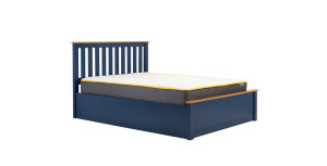 Milano Kingsize Ottoman Double Bed Navy Blue 150cm