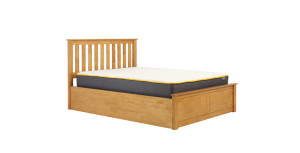 Milano Kingsize Ottoman Double Bed Oak 150cm