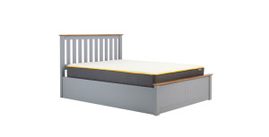 Milano Kingsize Ottoman Double Bed Stone Grey 150cm