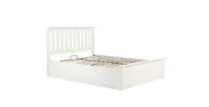 Milano Kingsize Ottoman Double Bed White 150cm