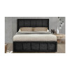 Osaka Small Double Bed - Black Crushed Velvet