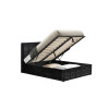Osaka Small Double Bed - Black Crushed Velvet