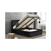 Osaka Small Double Bed - Black Crushed Velvet