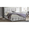 Osaka Small Double Bed - Steel Crushed Velvet
