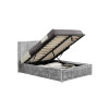 Osaka Small Double Bed - Steel Crushed Velvet