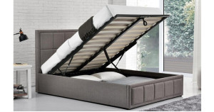 Osaka Ottoman King Size Bed - Grey 150cm