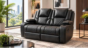Bravo Power Recliner Black 2 Seater