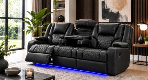 Bravo Power Recliner Black 3 Seater
