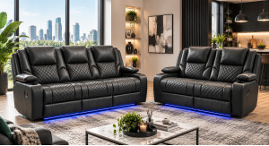Bravo Electric Recliner Black 3+2