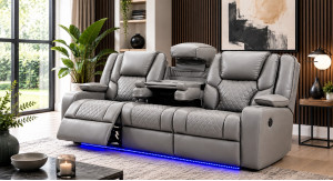 Bravo Power Recliner Grey 3 Seater