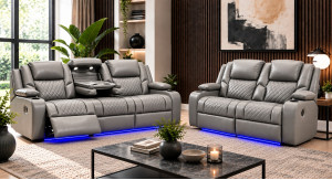Bravo Electric Recliner Grey 3+2
