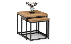 Brooklyn Solid Oak Nesting Lamp Tables