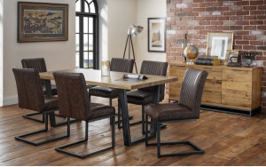 Brooklyn Solid Oak Dining Table + 4 Chairs Set