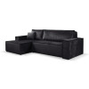 Calix black left hand facing chaise corner sofa bed