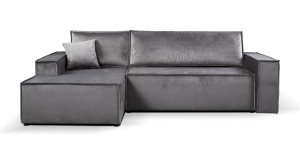 Calix graphite left hand facing chaise corner sofa bed