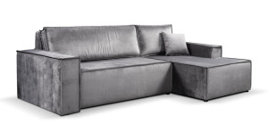 Calix Dark Grey right hand facing chaise corner sofa bed