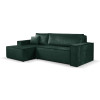 Calix green left hand facing chaise corner sofa bed