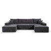 Calix U shaped black corner sofa bed