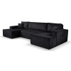 Calix U shaped black corner sofa bed