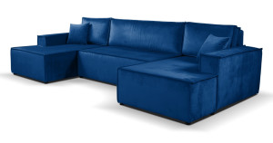 Calix U shaped blue corner sofa bed