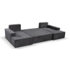Calix U shaped graphite corner sofa bed