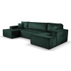 Calix U shaped green corner sofa bed