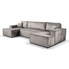 Calix U shaped grey velvet corner sofa bed