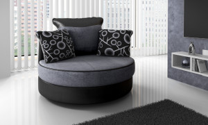 Cambridge Swivel Chair Black Grey